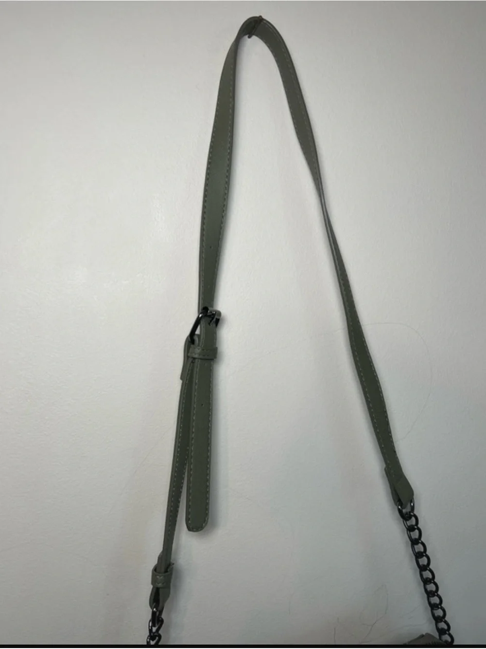 Steve Madden Olive Green Crossbody with Gunmetal Chain